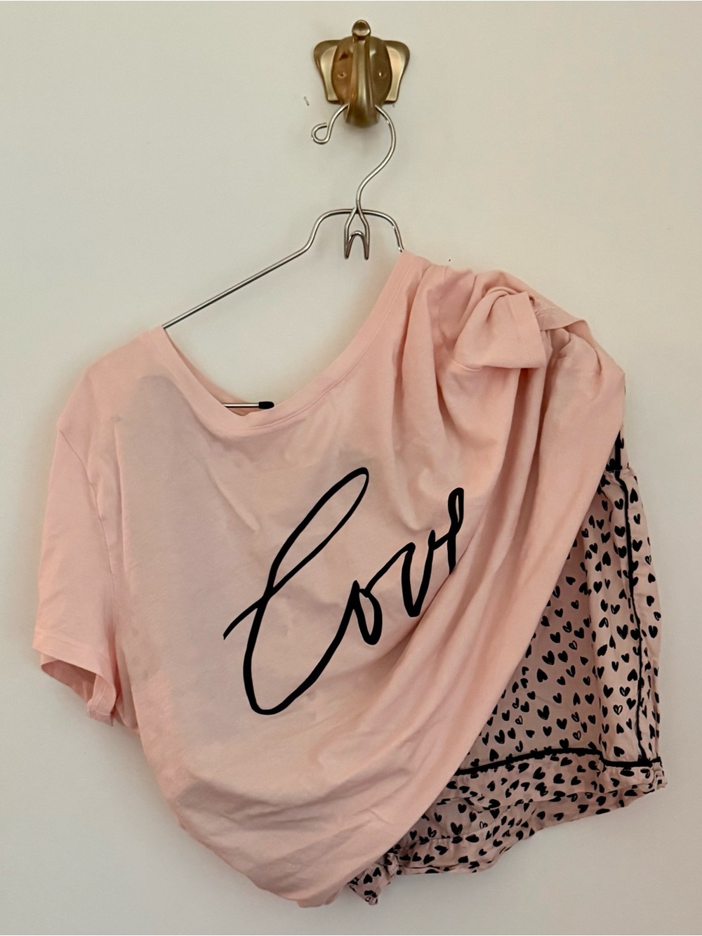 Victoria's Secret Pink 'Love' Tee and Heart-Print Sleep Shorts